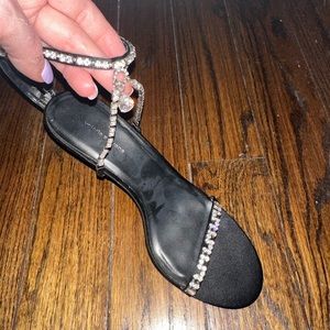 Black Rhinestone Stilettos by Valerie Stevens
